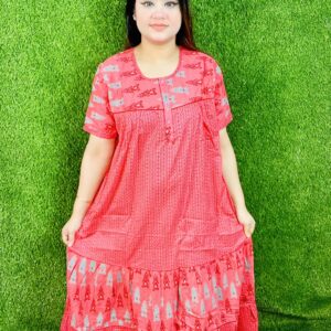 প্রিমিয়াম হাফ হাতা ম্যাক্সি ১২০ ইন্সি ঘের- সুরমা