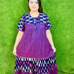 প্রিমিয়াম হাফ হাতা ম্যাক্সি ১২০ ইন্সি ঘের-মেরুন